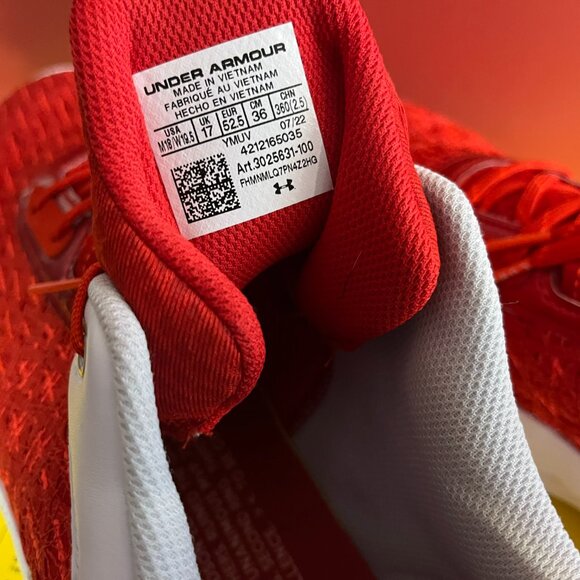 Under Armour Curry Flow 9 Team 'White Red' 3025631-100 Basketball Shoes - NWT - Picture 9 of 10